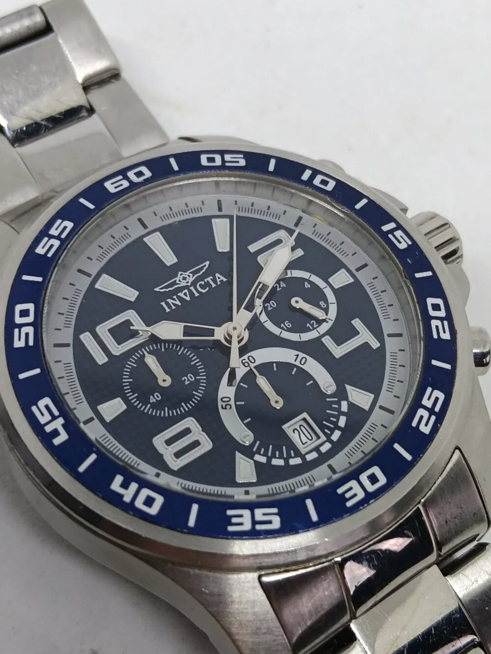 Invicta Specialty 14332 Men's 45mm Silver S/Steel Blue Dial Watch PLS READ